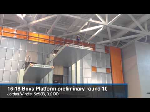 Jordan Windle dives in platform competition