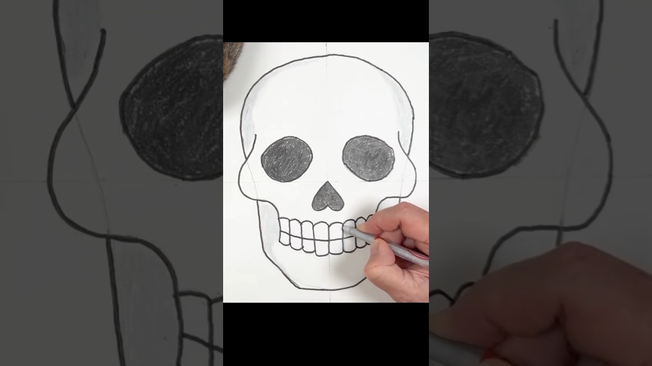 How to Draw a Skull #short
