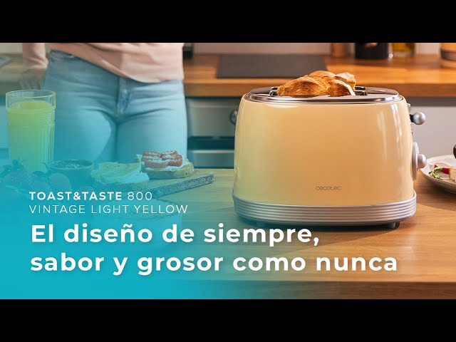 Grille-pain Cecotec Toast&Taste 800 Vintage Light Yellow Double Fente 850W Acier Inoxydable video