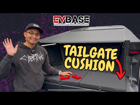 Tailgate Cushion & Tow Hook Covers by EVBase - [Cybertruck Accessory Review]
