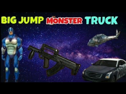 BIG JUMP MONSTER TRUCK IN ROPE HERO VICE TOWN (android gameplay)