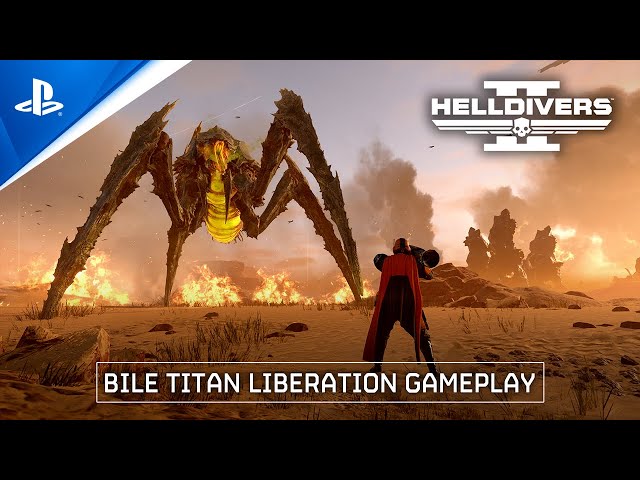 Titulný obrázok Youtube videa s názvom Helldivers 2 - Bile Titan Liberation Gameplay | PS5 & PC Games