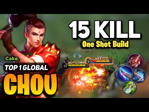 EXP LANE CHOU One Shot Build [ Top 1 Global Chou Best Build 2022 ] By Cake - Mobile Legends