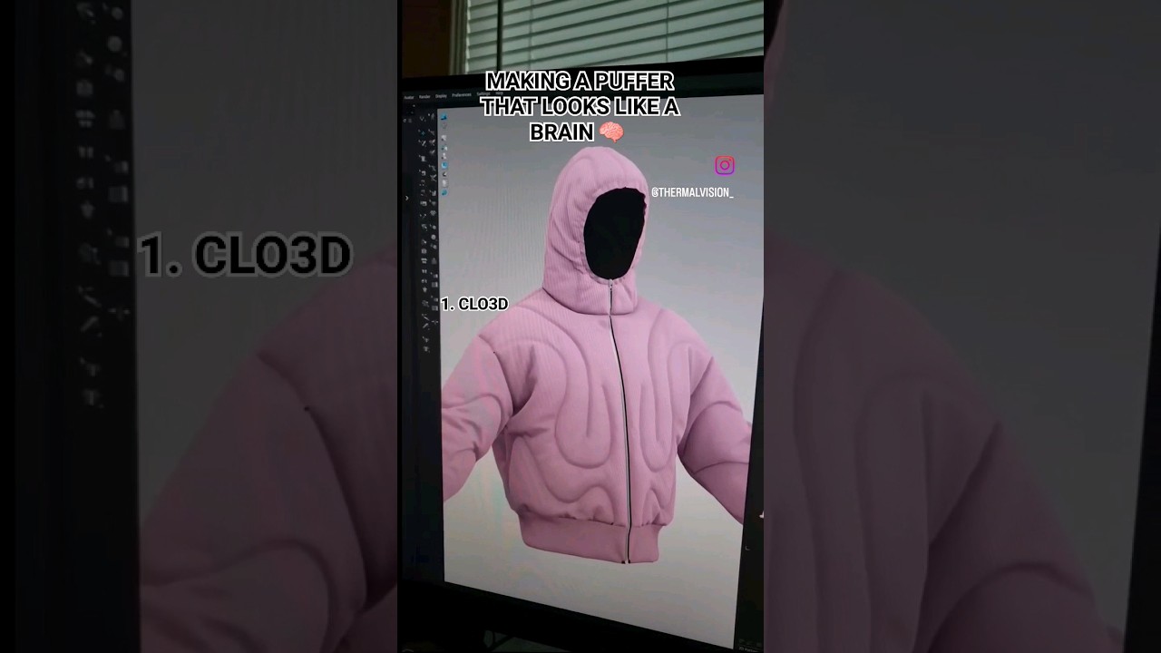 How I Made a Brain Puffer Jacket 🧠 #sewing #CLO3D #sewingtutorial #streetwear #diy