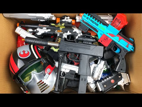 Box of Toy Guns! Realistic BB Uzi - Desert Eagle and many Weapon Types