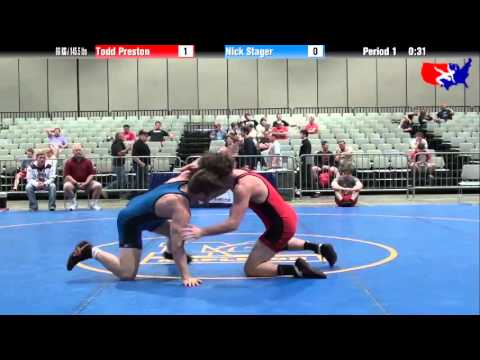 Todd Preston vs. Nick Stager at 2013 Junior Nationals - FILA - FS