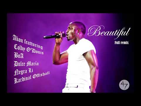 #Akon - Beautiful (Full Remix) ft. Colby O'Donis, BoA, Dulce María, Negra Li & Kardinal Offishall