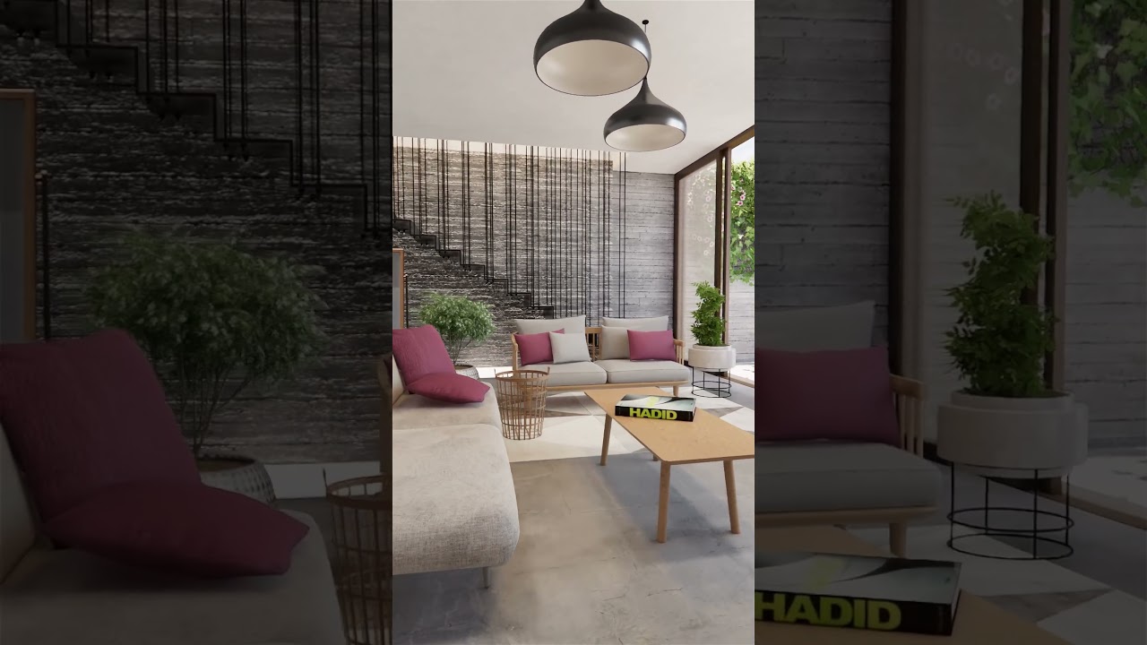 Interior Lounge rendering 3D walkthrough  #architecturerender