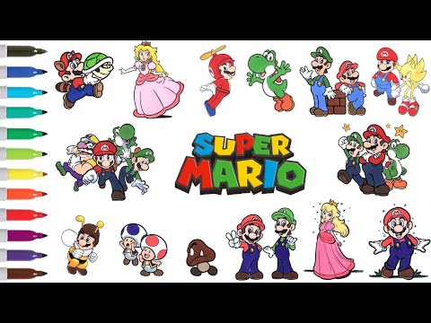 Super Mario Coloring Book Pages Compilation | Mario Coloring Compilation | Super Mario Bros