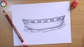 Canoe drawing | canoe boat drawing | how to draw a canoe step by step pencil drawing