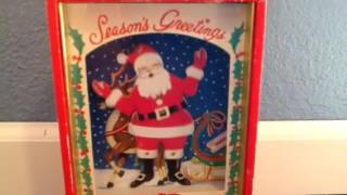 Vintage music box dancing Santa