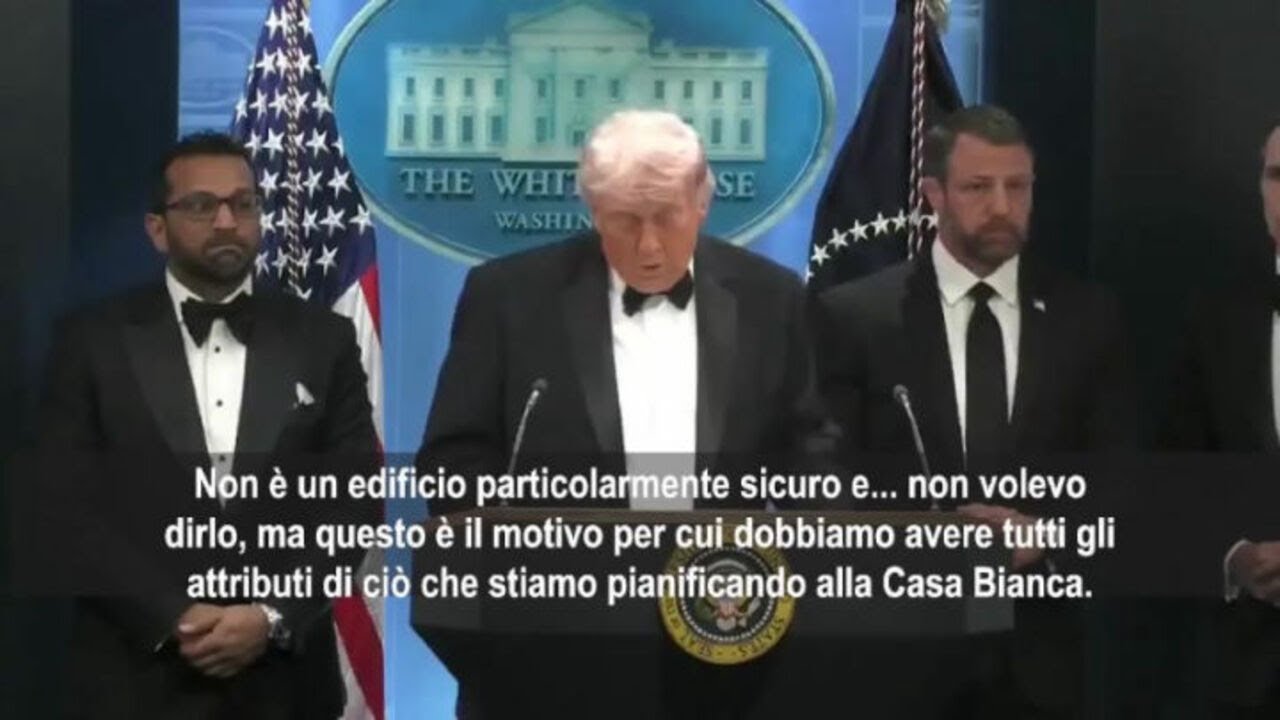 Trump: Attentato dimostra che la Casa Bianca non è sicura, abbiamo bisogno della ballroom