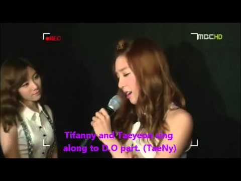 TaeTiSeo (SNSD) fangirling towards EXO-K D.O voice