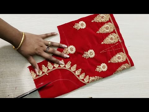 Embroidery Blouse Back Neck Design Cutting And Stitching