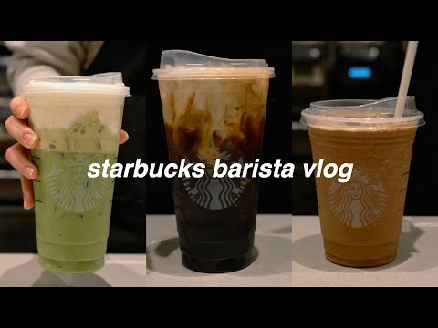 starbucks barista vlog! make drinks with us - YouTube