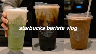 starbucks barista vlog! make drinks with us