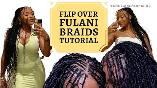 How to: Flip-over fulani braids/Geometry boho braids tutorial | perfect protective style for vacay