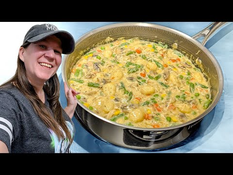 How to Make Crustless Chicken Pot Pie Gnocchi | Easy Dinner Recipe