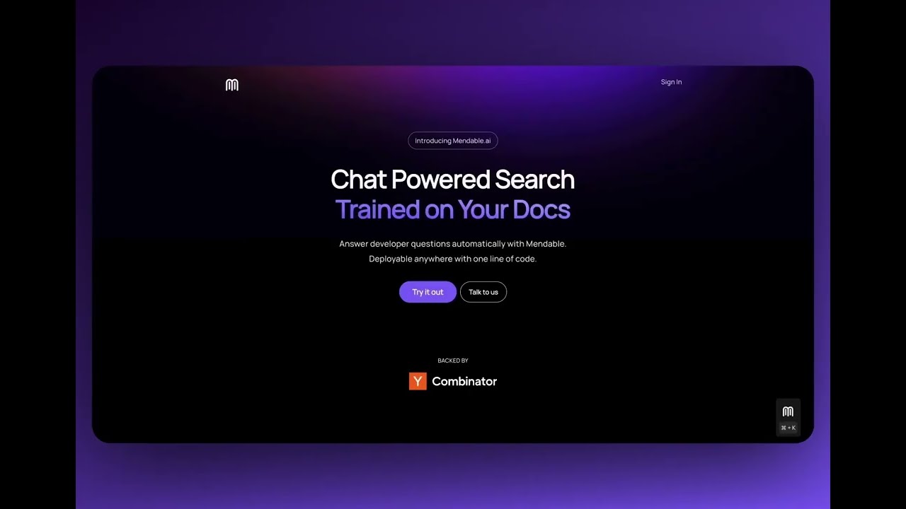 Mendable: Chat Powered Search for Your Website