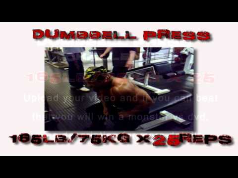 Robster Le Monster Dumbbell Press Challenge 165lb/75kg
