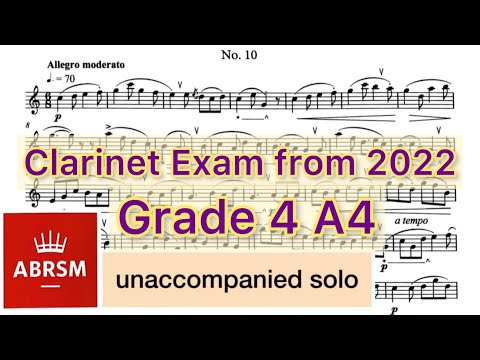Grade 4 A4 - No. 10, Allegro moderato by C. Baermann, Solo, ABRSM Clarinet exam from 2022 syllabus