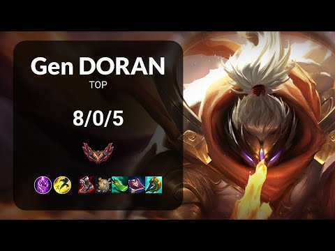 Gen Doran Jax vs Gnar TOP - KR GRANDMASTER Patch 13.21