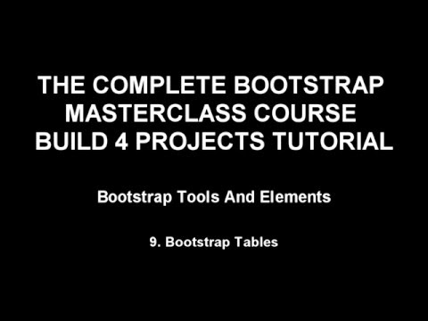 Bootstrap training Part 9 - Bootstrap Tables (1-65)