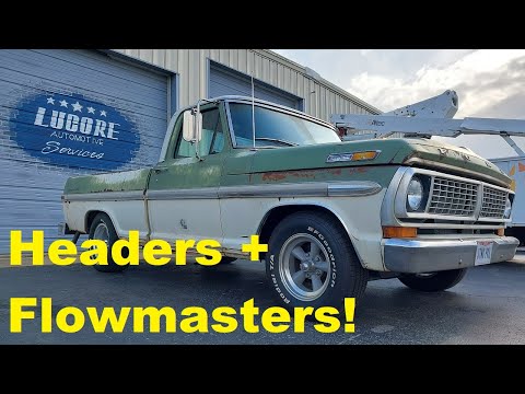 Ford F100 Ranger Exhaust Upgrades! McVey 302 small block ford, Headman Headers, and Flowmaster!