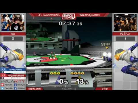 CFL Smackdown 95 Melee - Ridz (Fox, Sheik) vs PG Plup (Sheik) - Winners Quarters
