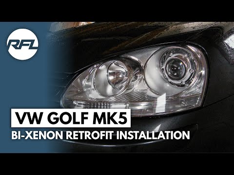 VW Golf MKV, 5, V, Bi xenon projector retrofit installation video