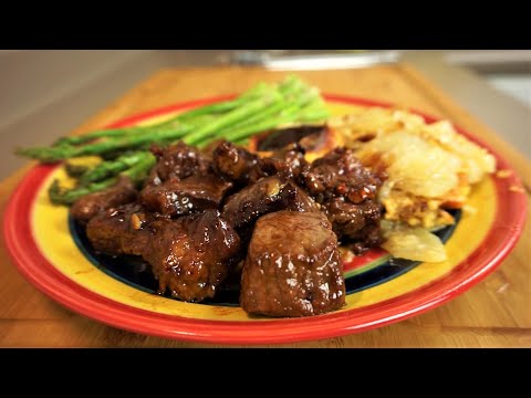 How To Make Teriyaki Steak Tips With Easy Cheesy Potato Gratin
