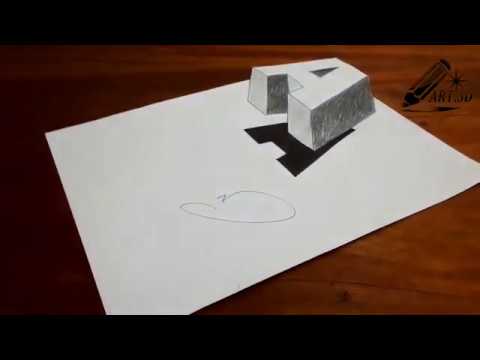How to Draw 3D Floating Letter A - Step by Step Tutorial#3DLetterA #HowtoDraw3DLetters #Lettering
