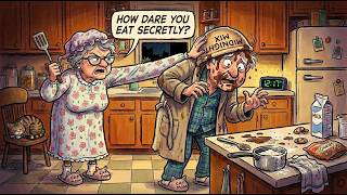 Midnight Snack Thief EXPOSED by Grandma! 🍕😂Funny English Conversation