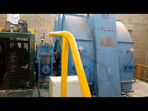 1250 Kw electric motor driving a 12000kg wood chipper disc Starting up