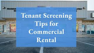 Tenant Screening Tips for Commercial Rental