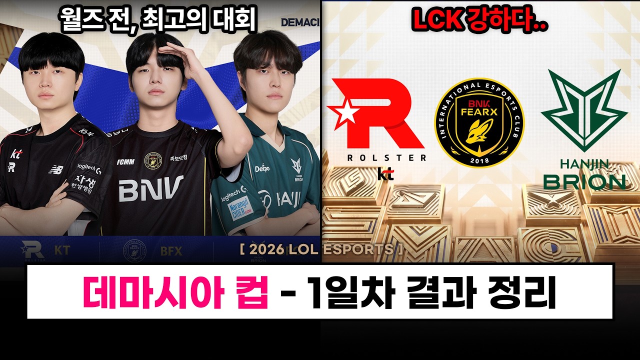 【LCK】 LCK 출격, 전부 승리 / 데마시아 컵 1일차 결과- 롤 이스포츠