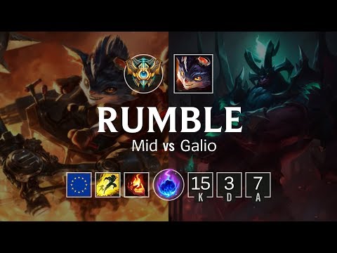 Rumble Mid vs Galio - EUW Challenger Patch 8.23