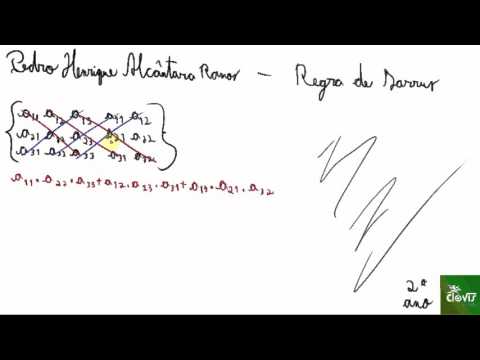 REGRA DE SARRUS - Vídeo aula determinantes - 2º ano