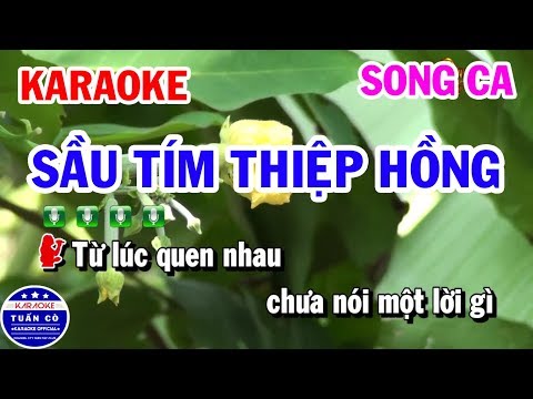 Karaoke Sầu Tím Thiệp Hồng || Nhạc Sống Song Ca Beat || Tuấn Cò Karaoke