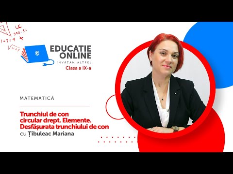 Matematică, Clasa a IX-a, Trunchiul de con circular drept. Elemente. Desfășurata trunchiului de con