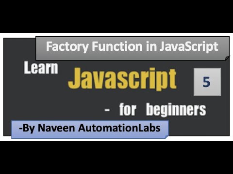 Factory Function In Javascript Part 5