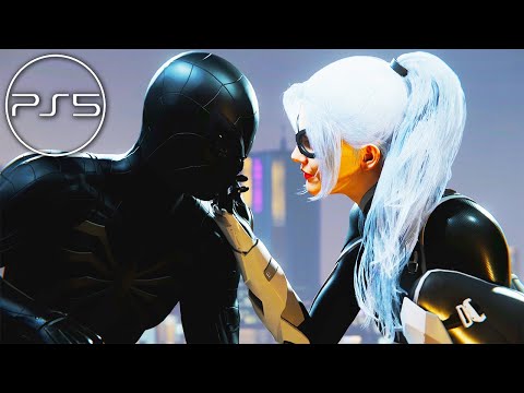 Black Suit Spider-Man Chases Black Cat - PS5 Spider-Man Mods