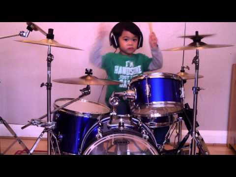 Blur - Song 2 drum cover, 4-Year-Old Drummer