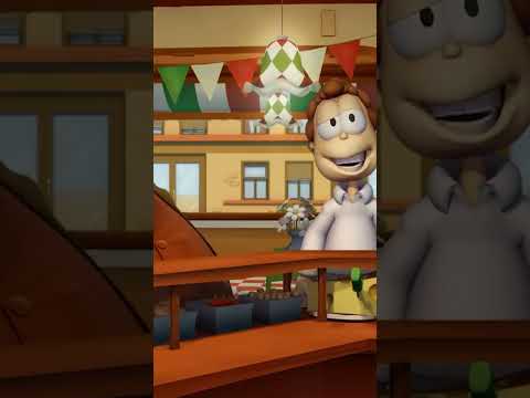 👨‍🍳 ¡Hagamos una buena pizza! 🍕 #shorts #Garfield #dessinanime #dibujos animados #animación