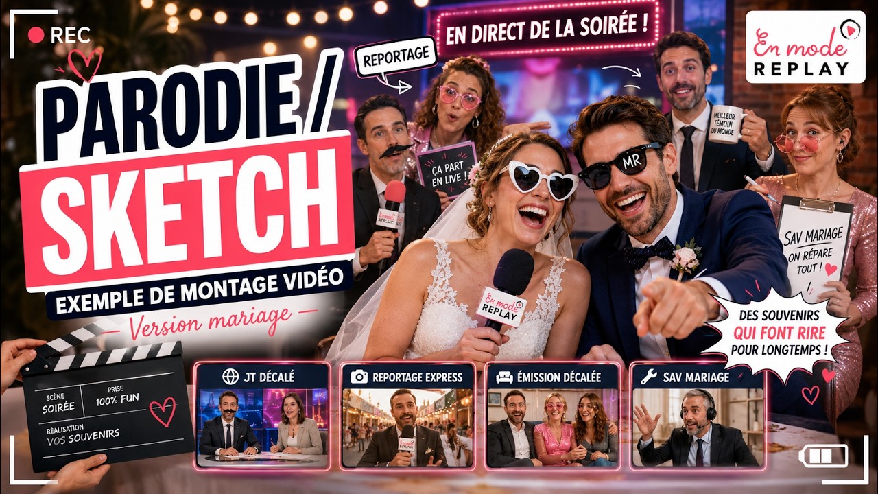 Parodie mariage | Exemple de montage vidéo sketch pour les mariés