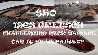 Video thumbnail for $50 1963 Gretsch Corvette with horribly broken neck. Can I repair it? by Voodoocreek