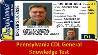 Pennsylvania CDL General Knowledge Test