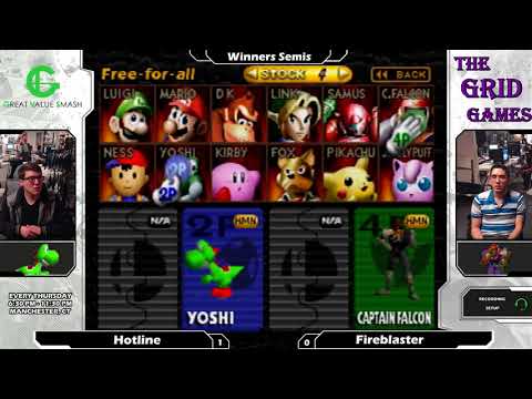 Smash 64: Hotline (Yoshi) V Fireblaster (Yoshi/Falcon) - Shattered 96 Tourney