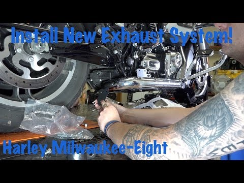 Install Exhaust-Headers-Mufflers Harley Milwaukee-Eight Touring-Vance & Hines Dresser Duals