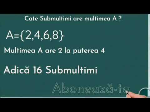 Cate Submultimi are multimea A ? Exemple exercitii matematica